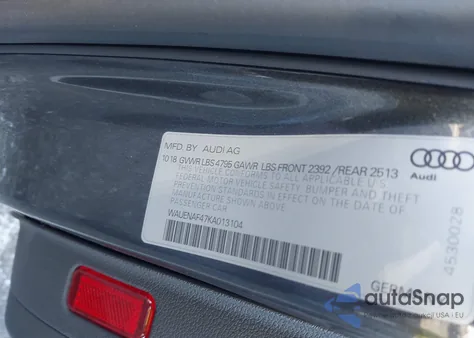 2019 Audi A4 45 Premium from USA, damaged, VIN WAUENAF47KA013104